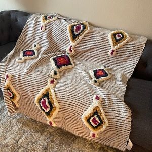 Anthropologie Tufted Ayla Throw Blanket